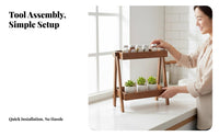 2-Tier Collapsible Shelf Space-Saving 2-Tier Plant Stand Stable Structure