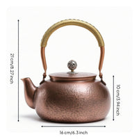 Copper Teapot Retro Hammered Teapot Removable