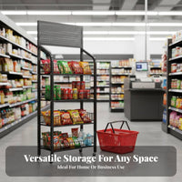 Easy to Move Mobile Snack Display Rack Space Saving Multi-Layer Storage Rack Large Capacity Multi-Layer Organizer Shelf 360-Degree Wheels for Shopkeepers, from Ice Workers, Convenience Shop, Narrow Areas, Kitchen, Living Room