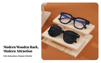 Sunglasses Storage Rack Space-Saving Wooden Glasses Display Stand Sturdy Construction Tiered Display Riser for Collectors, Retail Store, Market Stall