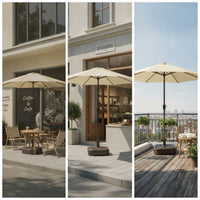 Patio Umbrella with Base UPF 50+ Outdoor Umbrella with Base Waterproof for Homeowners, Cafes, Backyard, Balcony