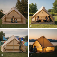 Inflatable Single-Layer Camping Tent for 3-4 People, Easy Setup Outdoor Shelter