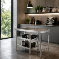 Multi-Layer Worktable Rust-Resistant Stainless Steel Worktable Waterproof Prep Table