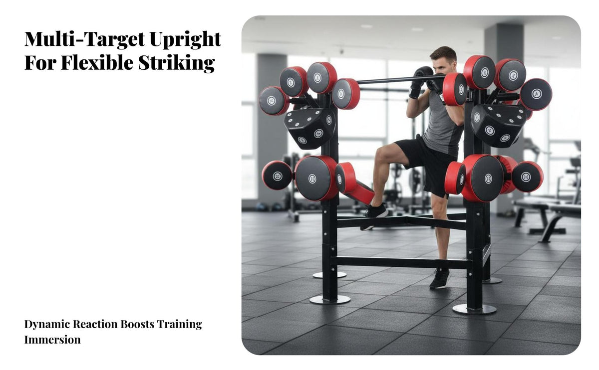 Vertical Boxing Combination 12-Pad Striking Array Striking Pads Freestanding Boxing Target Tree Firm Foam Padding Multi-Pad Punching Stand
