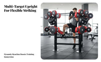 Vertical Boxing Combination 12-Pad Striking Array Striking Pads Freestanding Boxing Target Tree Firm Foam Padding Multi-Pad Punching Stand