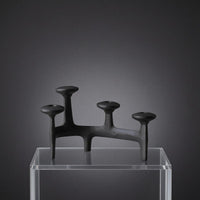 Abstract 4-Cup Candle Holder Textured Tabletop Candle Holder Alloy Home Decor Sturdy for Display