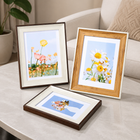 Photo Frame Newlyweds Tabletop Wall Mountable Resin Modern Minimalist Frame White Yellow Wood Grain
