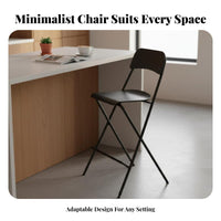 Space-Saving Foldable Bar Stool Portable Folding Stool with Backrest Minimalist Design Collapsible Seat Easy to Clean for Business Owners, Apartment Dwellers, Small Compact Areas, Kitchen, Balcony, Dining Room