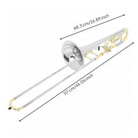 Trombones with Hard Case Bi Color Trombones with Full Set Kit Brass Instrument for Students, Beginners, Lessons, Rehearsals, Stage Practice