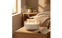Quiet Operation LED Night Light Humidifier Waterless Auto Shut-Deactivate High-Frequency Mist Humidifier 3 Timer Settings Desktop Raindrop Dispenser for Bedroom