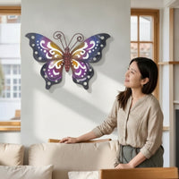 Decorative Winged Metal Art Wall Art Cutout Butterfly Wall Art Painted for Living Room, Garden, Patio