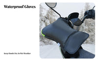 2 Pieces Thick Fleece Lined Motorcycle Handlebar Muffs Universal Fit Winter Scooter Hand Warmers PU Leather for Delivery Cyclist S