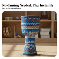 Tuningready-to-Play African Djembe Goatskin Drumhead Percussion Instrument Lightweight Hand Drum Portable for Children, Beginners, Music Students, Early Education, Live Performances, Home, Outdoor Gatherings