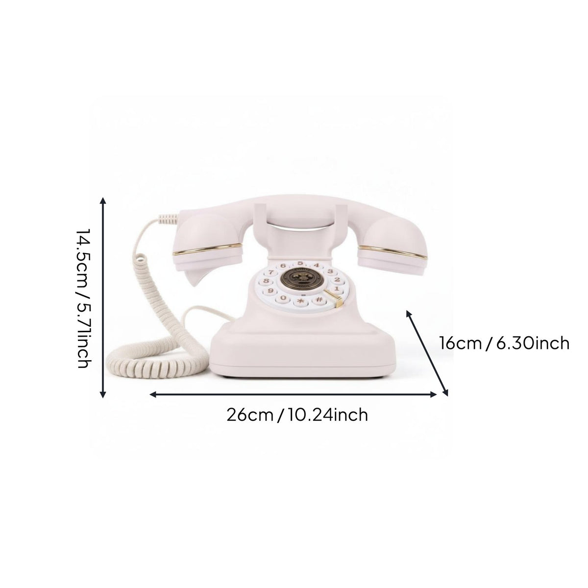 Cordless Bluetooth Retro Phone Retro Bluetooth Phone Decorative Telephone Handset for Wedding, Party, Photo Prop