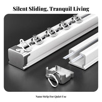 Aluminum Alloy Curtain Track Double Bearing Wheel S Sturdy Duty Aluminum Curtain Rail Wall Mounted Drapery Track Fluid Gliding