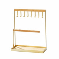 Decorative Metal Jewelry Display Rack Multi-Functional Jewelry Stand Large Capacity Necklace and Earring Holder Stable Base for Women, Teens, Bedroom, Closet