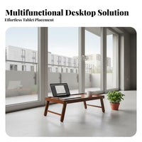 Multi-Functional Solid Wood Reading Table Easy Assembly Low Profile Coffee Table Sturdy Construction Portable Study Desk Large Surface for Telecommuting Workers, Book Lovers, Bay Window, Balcony, Living Room, Bedroom