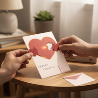 Voice Recording Light-Up Heart Puzzle Greeting Card for Couples