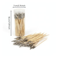 100 Pieces Spring Clip with Bamboo Handle Pointed Model Painting Clip Tool for Craft Projects