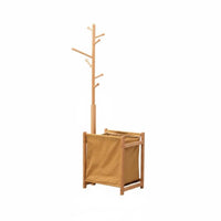 Multi-Functional Coat Rack with Laundry Hamper Allsingle-All-in-Single Storage Freestanding Entryway Organizer Space-Saving Clothing Stand Detachable Basket for Apartment Dwellers, Students, Homeowners, Hallway, Bedroom, Dorm Room