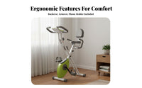 Foldable Exercise Bike Quiet Folding Exercise Bike Adjustable Resistance Indoor Pedaling Machine for Beginners, Apartment
