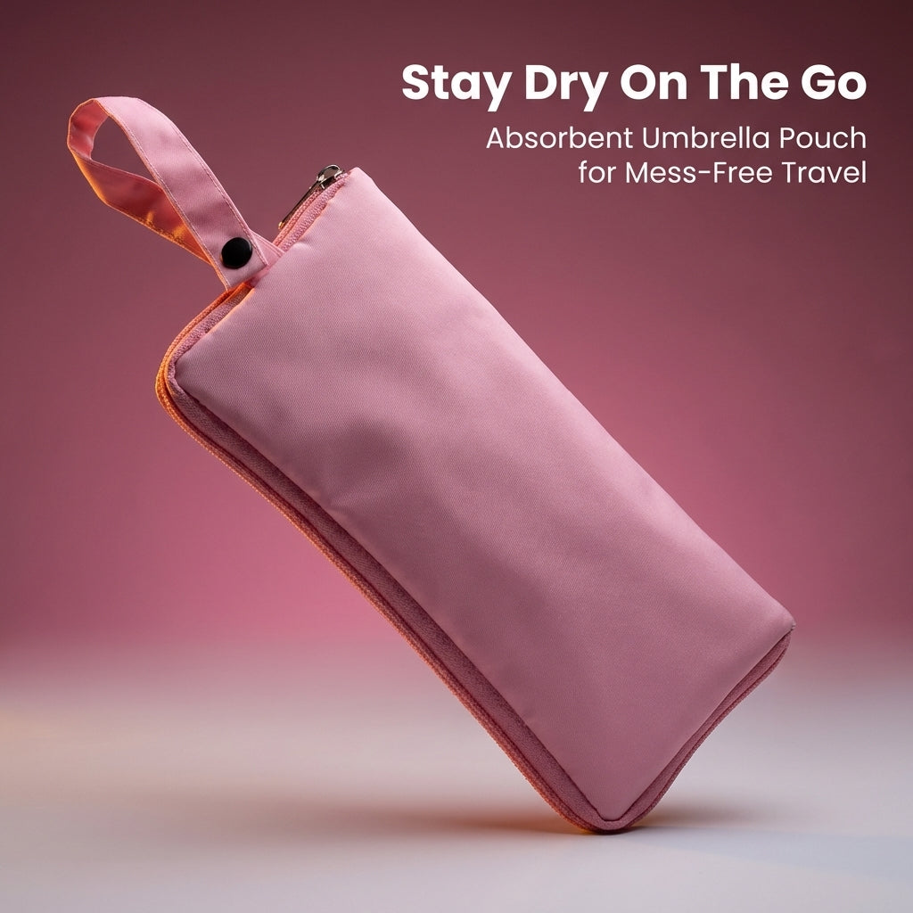 Water Absorbing Umbrella Pouch, Portable Umbrella Case Zipper, Travel Umbrella Pouch Hanging Loop, Umbrella Pouch Keep Bags Dry