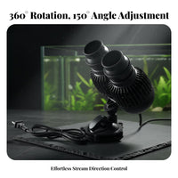Aquarium Water Circulator Silent Fish Tank Circulation Pump Strong Suction Cup Mount Aquarium Current Pump for Aquarists, Saltwater Aquariums