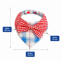 Navy plaid dog bandana, triangular dog bandana, customizable, for birthdays & walks, stylish dog bandanas