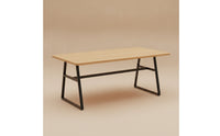 Long-Lasting Wood Grain Dining Table Easy to Assemble Table with K-Shaped Legs Scratch-Resistant Furniture Space-Saving for Families, Renters, Kitchen, Cafe