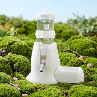 Triple-Function Clear Hamster Water Bottle and Food Bowl, Hamster Hideout Water Bottle with Ball Bearing Nozzle