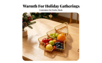 2 Pieces Sturdy Christmas Tree-Shaped Fruit Tray Tiered Fruit Tray Festive Design for Holiday Table
