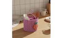 Woven Picnic Basket Artisanal Appearance Divided Carry Basket Lightweight Household Decor for Outdoor, Tabletop