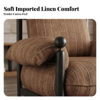 Durable Wood Frame Highrear Armchair with Woven Seat Retro & design Upholstered Armchair mid-1900sera Modern Design Single Sofa Designer Inspired for Readers, Apartment Dwellers, Homeowners, Living Room, Balcony, studying corner, Home Office