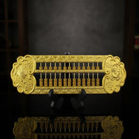Abacus with Display Stand Gold-Colored Decorative Abacus Engraved Desk Decor for Office