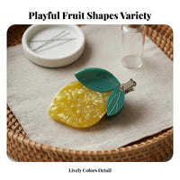 Fruit Hair Grip Fun Accessory Fruit Shaped Jaw Grip Bright Hues Strong Hold for Women, Informal Outinging Ings