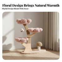Removable and Washable Cat Climber Scratching Post Easy to Clean Cat Tree Structure Interactive Play for Indoor Cats, Living Room, Bedroom