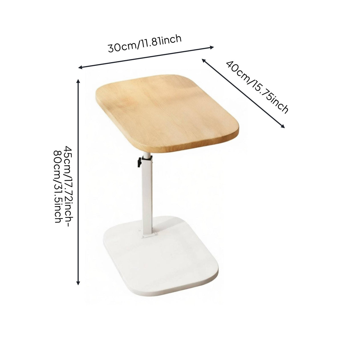 Bedside Laptop Desk Multi-Functional Lift Top Side Table Space Saving Adjustable C-Table for Bedroom, Small Areas