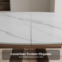 Expandable Square-to-Round Extendable Table Minimalist design Extendable Table with Chairs Space-Saving Dining Room Set Sintered Stone Top for Apartment Dwellers, Families, Homeowners, Small Spaces, Home