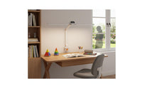 Flicker-without Double Head Desk Lamp Stepless Dimming LED Swing Arm Desk Lamp Timer Function Clamp-on Study Light Digital Clock Display for Home Office