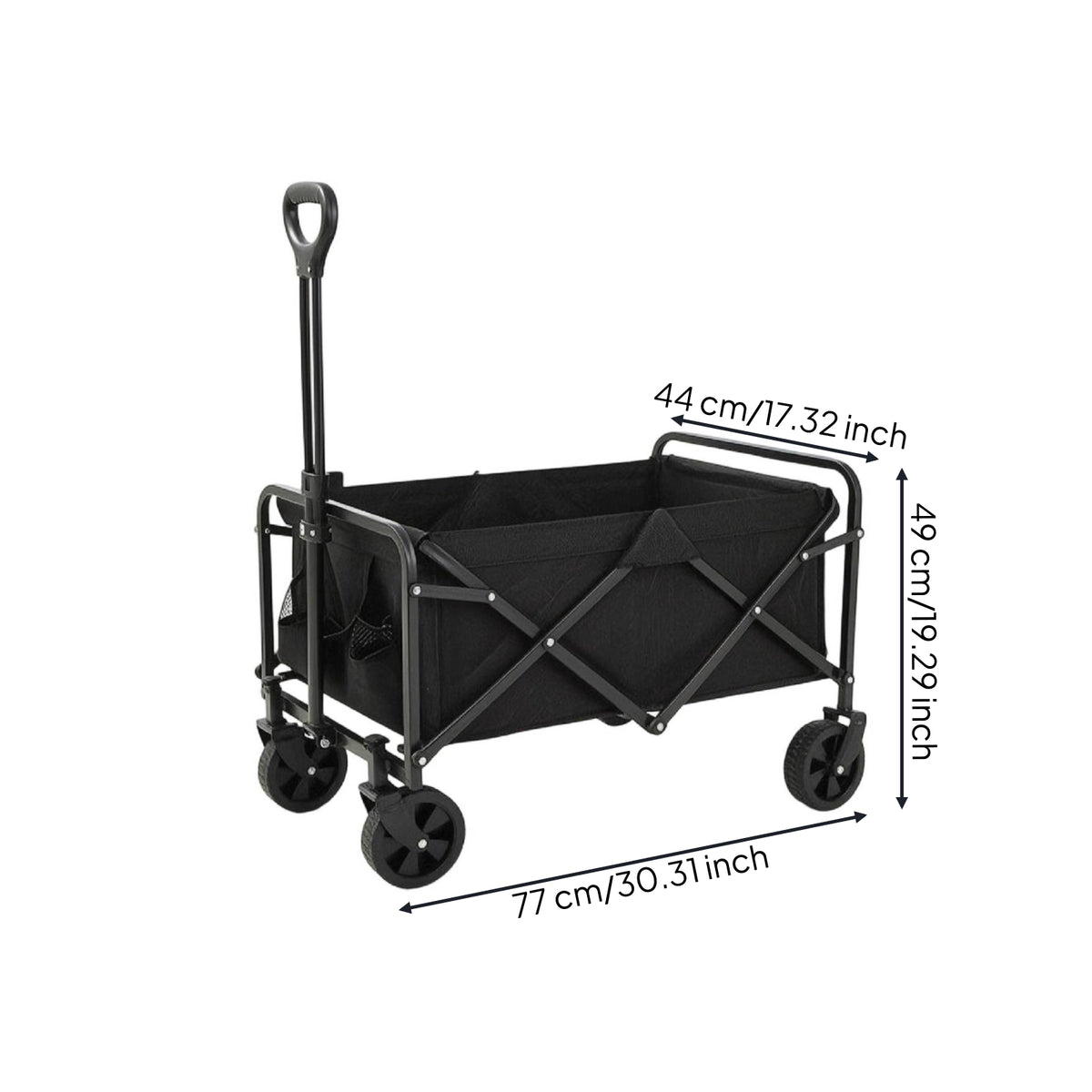 Foldable Wagon Cart Compact Collapsible Wagon Collapsible Utility Cart Portable Versatile for Campers, Camping