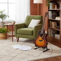 V-Shaped Guitar Stand Foldable Electric Guitar Floor Stand Cushioned Padding Portable Instrument Holder for Bassists, Artists