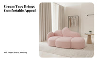 Puff-Like Design Modular Bubble Couch Soft Texture Loveseat Curved Contour Home Seating Deep Seat for Apartment Dwellers, Interior Designers, Small Areas, Living Room, Boutique, Reception Area