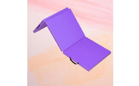 Foldable Design Tri-Fold Exercise Mat Long-Lasting Faux Leather Cover Folding Gymnastics Mat Carrying Handles Sit-up Cushion Waterproof for Students, Kids, Beginners