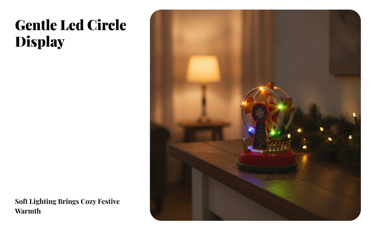 Moving Musical Box Wheel | Colorful LED Lights, Illuminated Music Boxes Wheel, for Christmas display