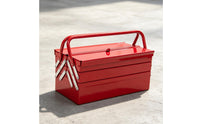 Folding Foldable Metal with Trays Heavy Duty Folding Handheld Tool Box for Garage, Workshop