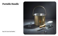 Stainless Steel Ice Container Sturdy Handles Ice Container with Strainer Stainless Steel Beverage Tub Long-Lasting Cooling