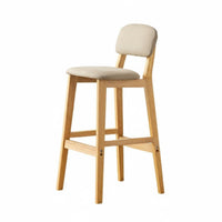 Upholstered High Stool with Backrest Modern Design Upholstered High Stool Sturdy Construction Padded Seat for Interior Designers