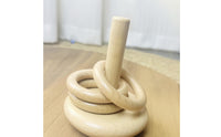 Wooden Disc Stacker Educational Disc Stacker Stacking Toy Natural Toy with Wooden Rings Smooth for Toddlers, Playroom, Nursery