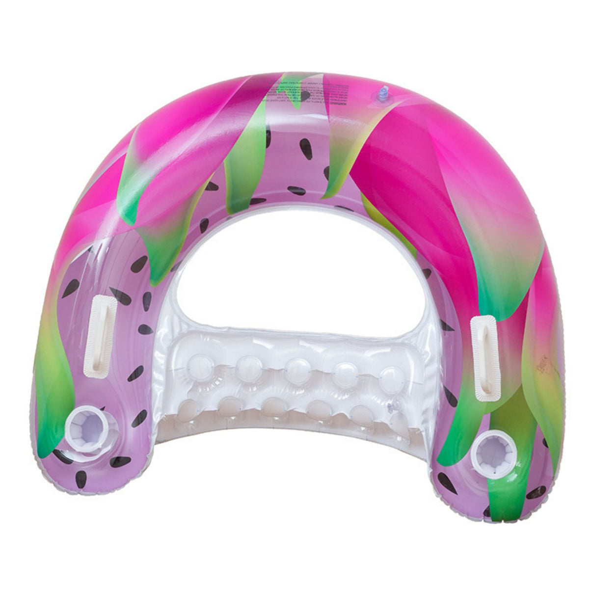Thickened PVC Dragon Fruit Pool Buoy Double Handles U-Shaped Buoy Ing Chair Leak-Proof Valve for Adults, Family, Beach, Lake