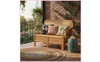 Chinese Design Arhat Bed Retro Design Rattan Sofa Wicker Couch Handwoven Woven Daybed Small Apartment Suitable for Balcony